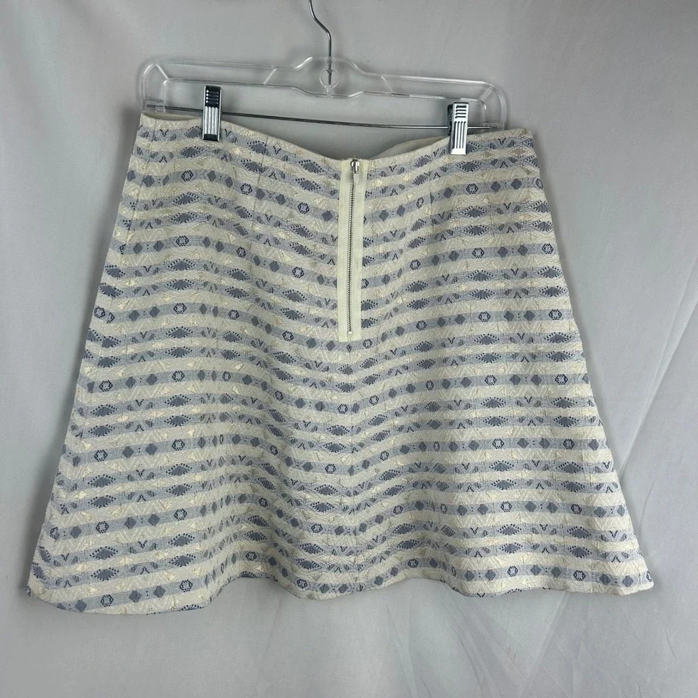 J.Crew Factory  Women Skirt Size 10 A-Line Geometric Print Career Party Metallic